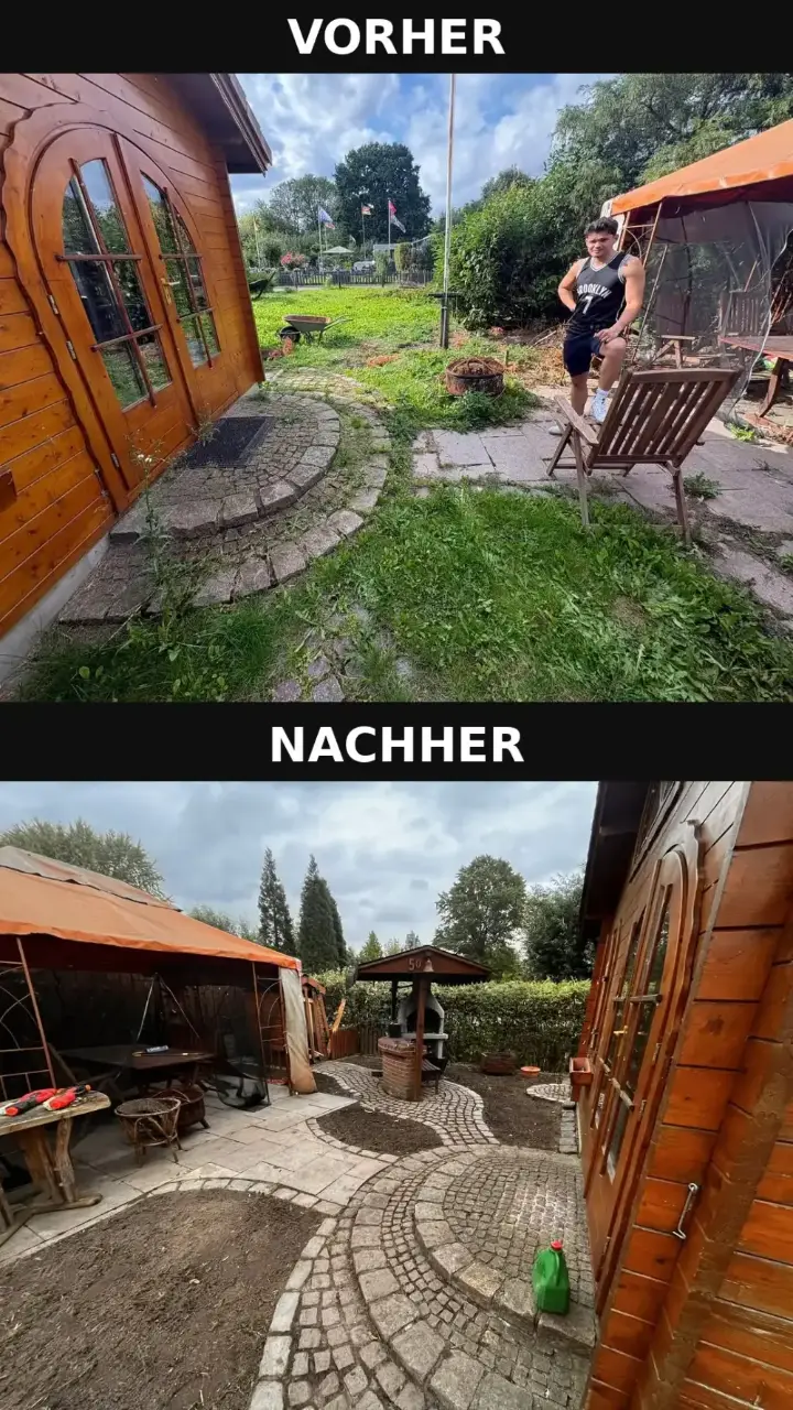 Gartenarbeit Hamburg vorher und nachher – Garten nach Beräumung und Pflege